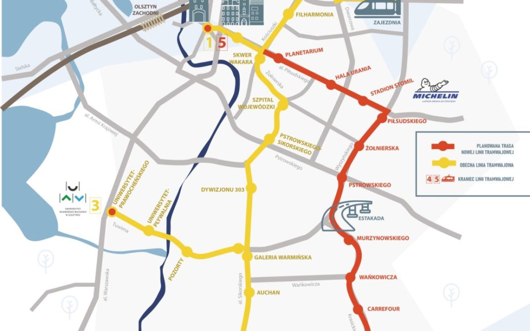 Trasa nowej linii tramwajowej