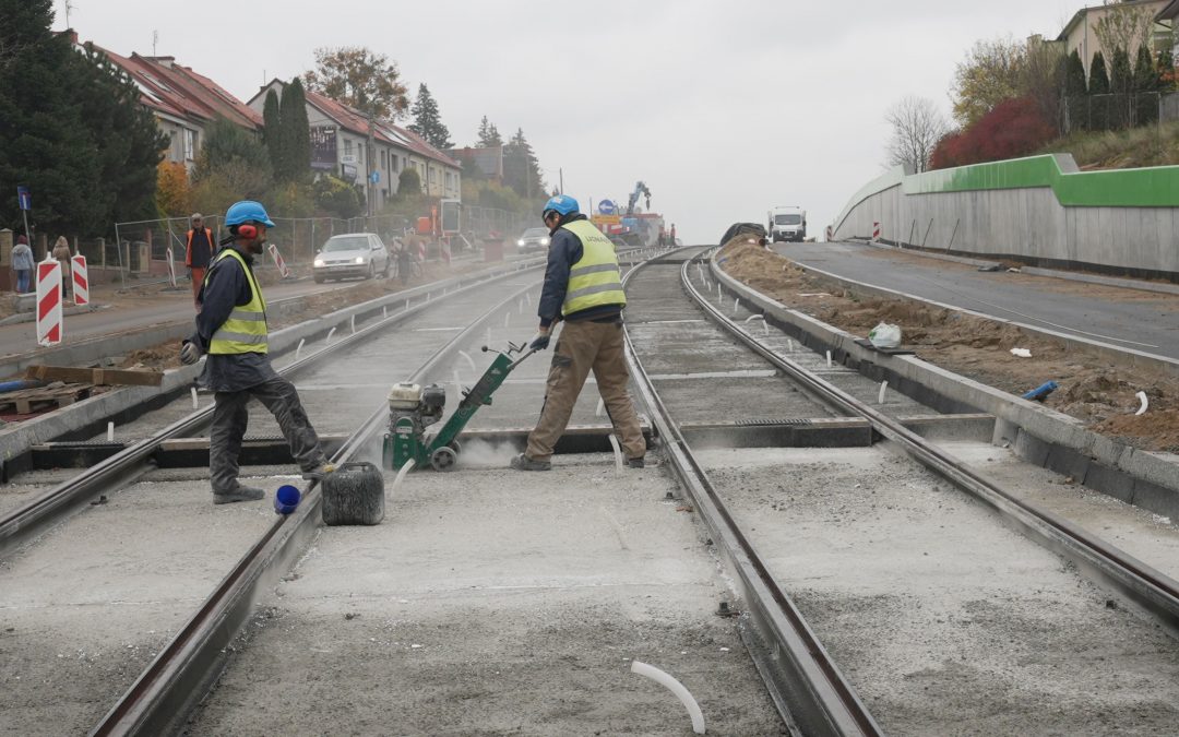Budowa drugiej linii tramwajowej w dniach 17-21.10. 2022 r.